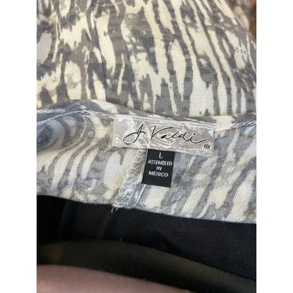 J Valdi Printed Flowy Cover-Up Jumpsuit  cover-up with flared legs POCKETS sz LG - Picture 4 of 10